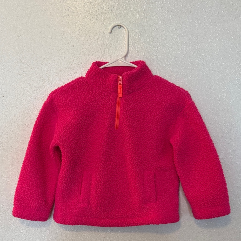 GAP Kids Hot Pink Sherpa Half-Zip Pullover